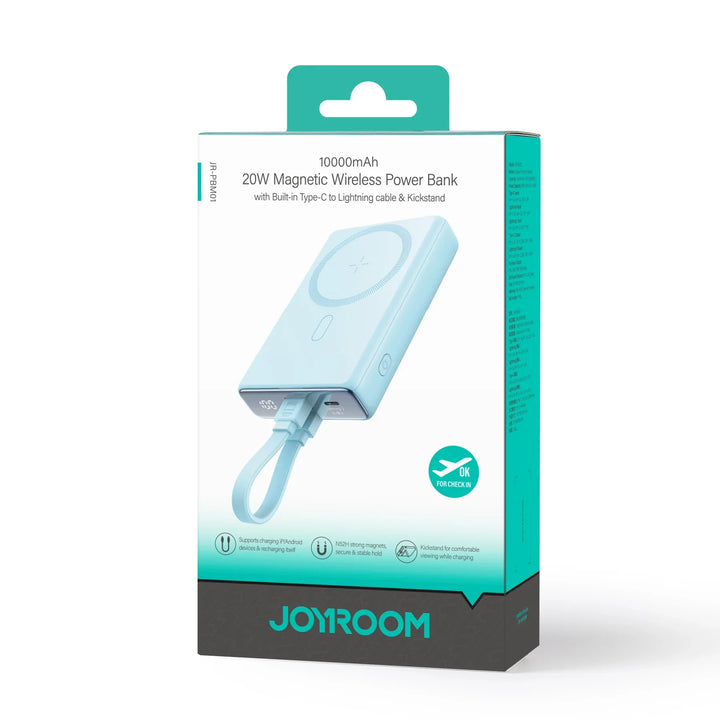 Joyroom Magnetic Wireless Power Bank with Built-in Cable & Kickstand 10K