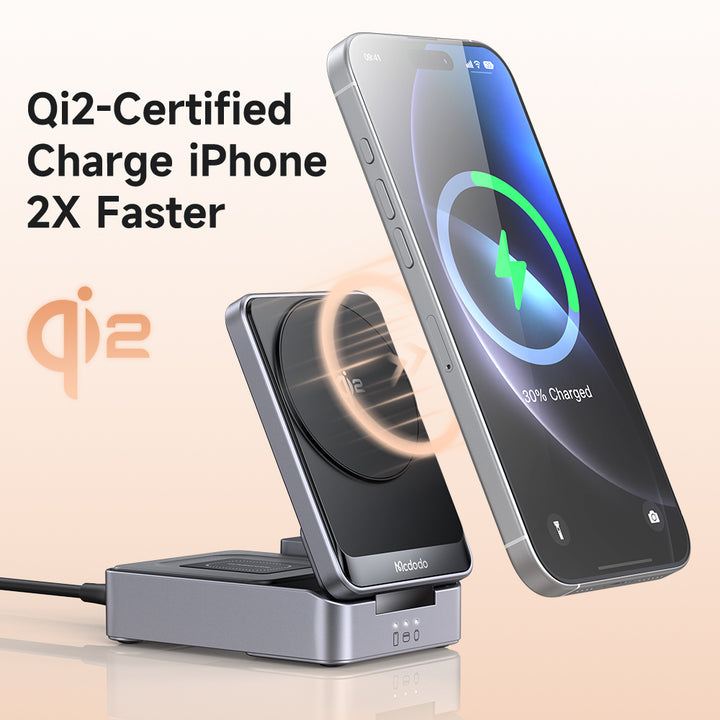 Mcdodo Qi2 Foldable 3 in 1 Magnetic Wireless Charging Station