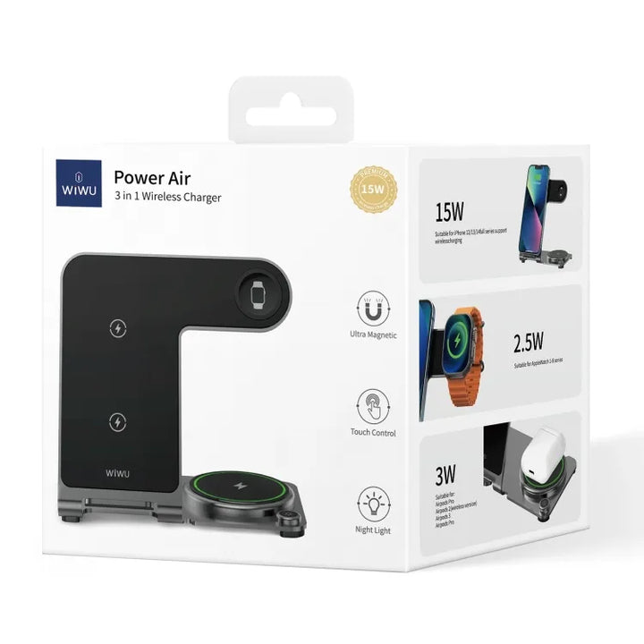 Wiwu 3-in-1 Wireless Charger Aluminum Wi-W005