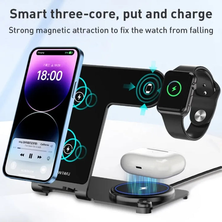 Wiwu 3-in-1 Wireless Charger Aluminum Wi-W005