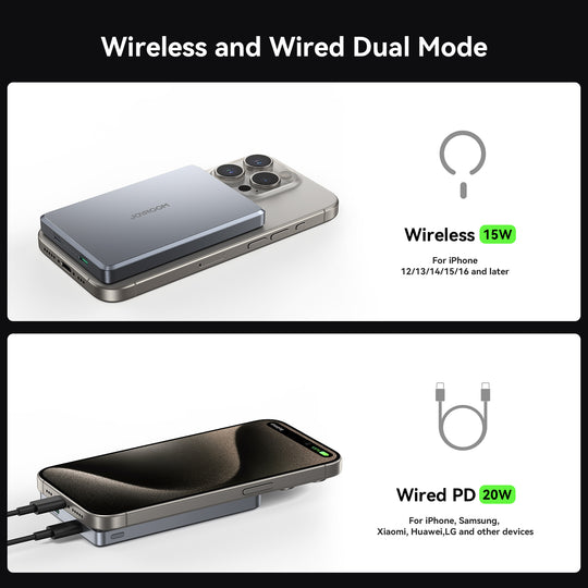 Joyroom Ultra-Slim Metal Magnetic Wireless Power Bank 10K