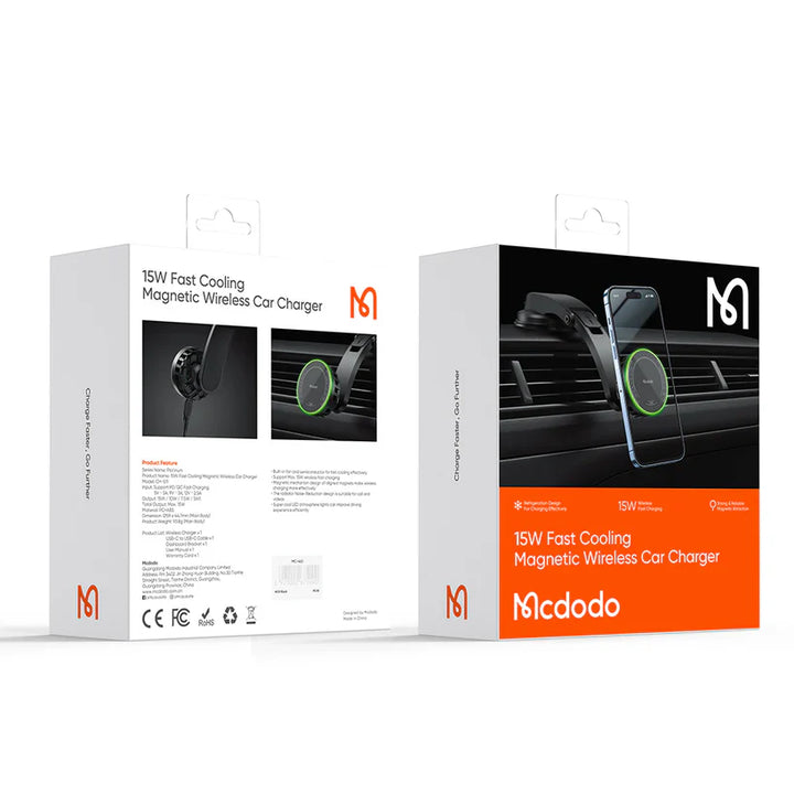 Mcdodo 15W Magnetic Wireless Car Charger with Cooling Fan