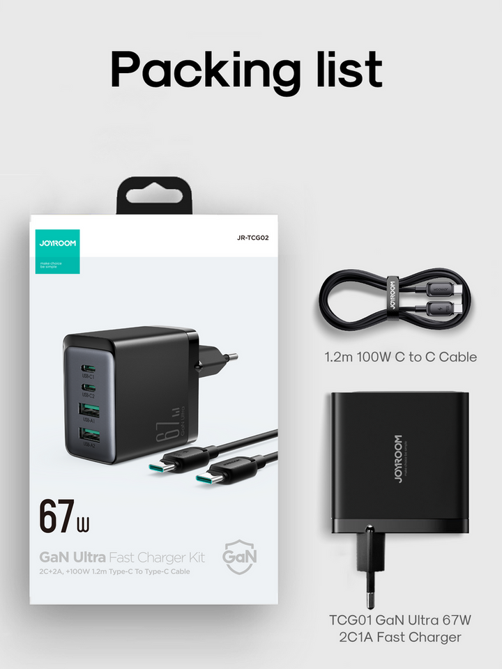 Joyroom 67W Fast
Charger + 100W C to C Cable
