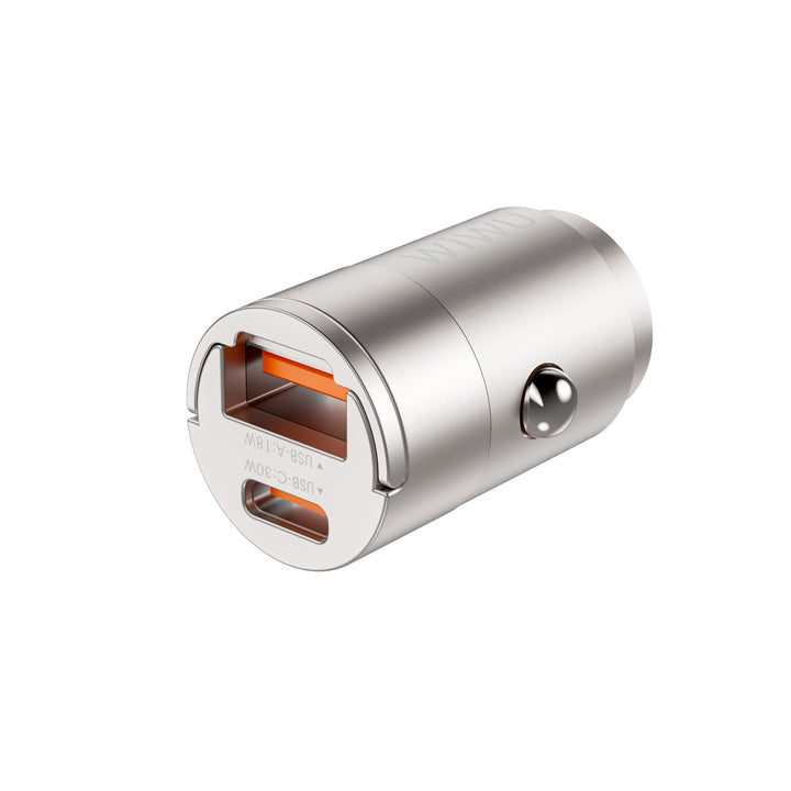 Wiwu Nano 30W Car Charger - Type A + Type C