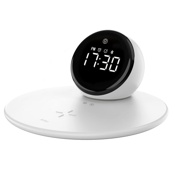 Wiwu Wireless Charger with Clock & Bluetooth Speaker
