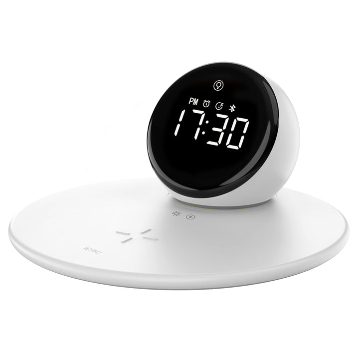 Wiwu Wireless Charger with Clock & Bluetooth Speaker