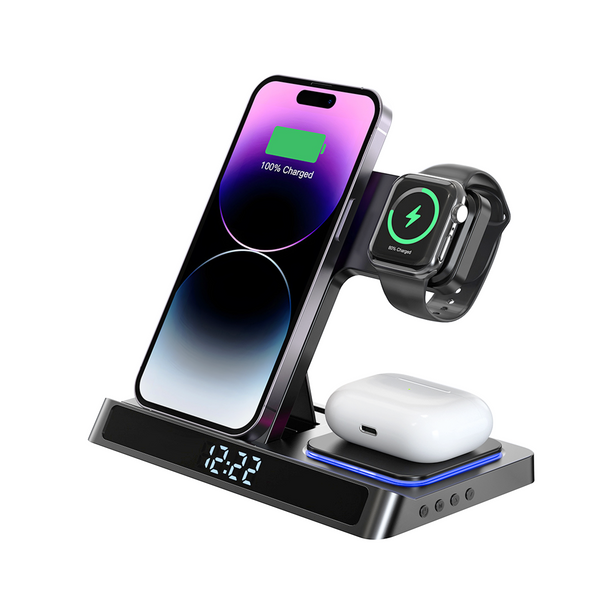 Wiwu 5-in-1 Wireless Charging Station with Clock