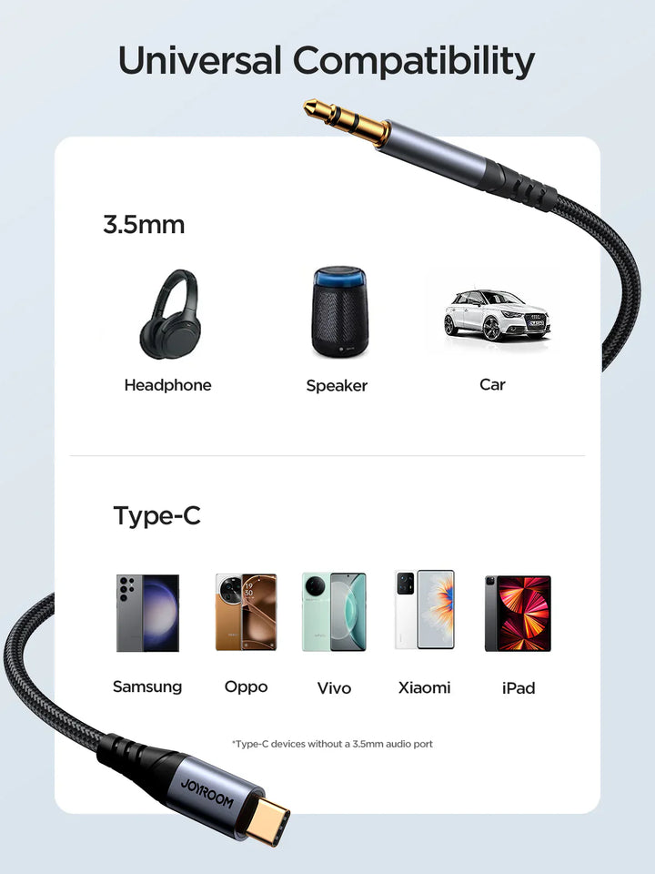 Joyroom Audio-Transfer Series AUX Audio Cable (Type-C to 3.5mm)