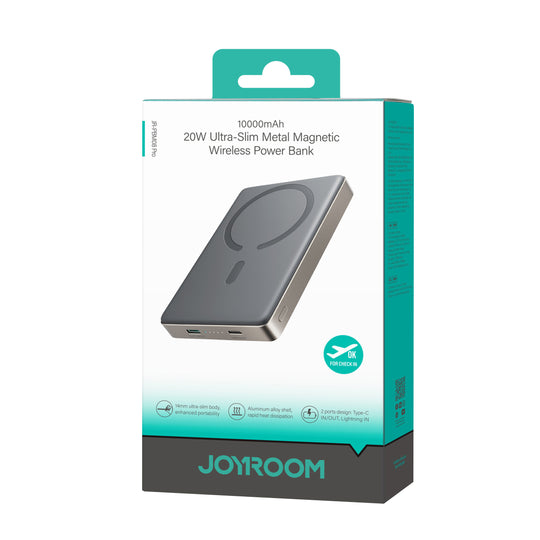 Joyroom Ultra-Slim Metal Magnetic Wireless Power Bank 10K