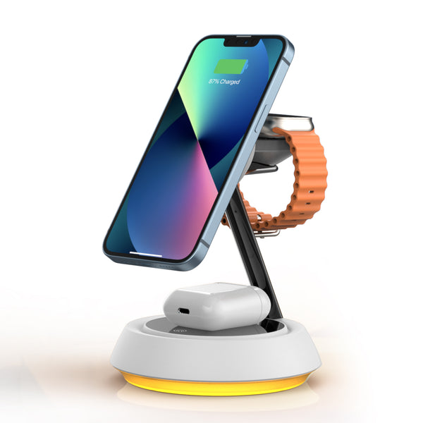 Wiwu 3-in-1 Wireless Charger with Ambient Light