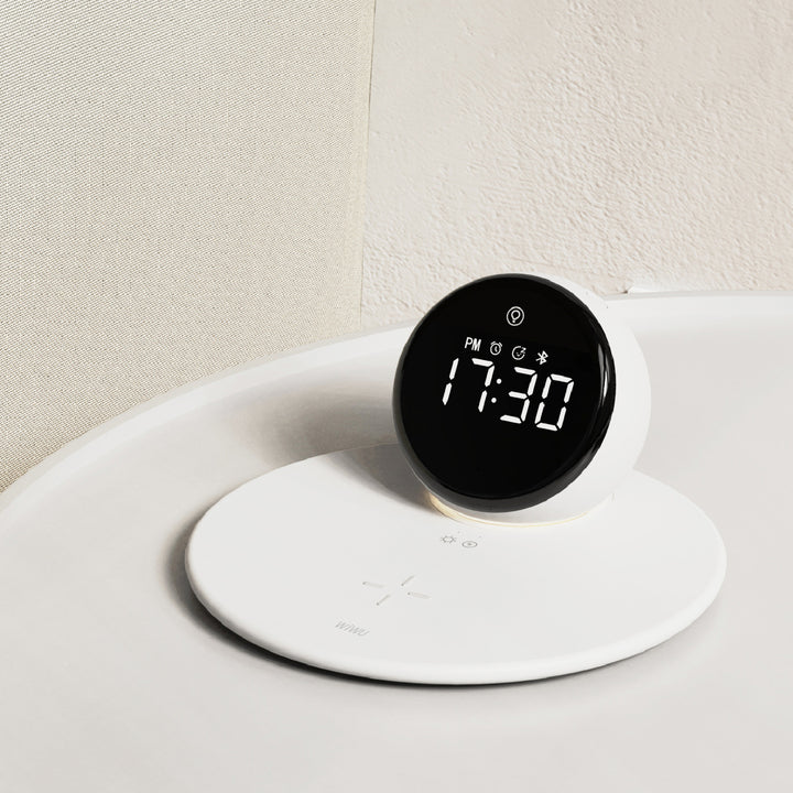 Wiwu Wireless Charger with Clock & Bluetooth Speaker