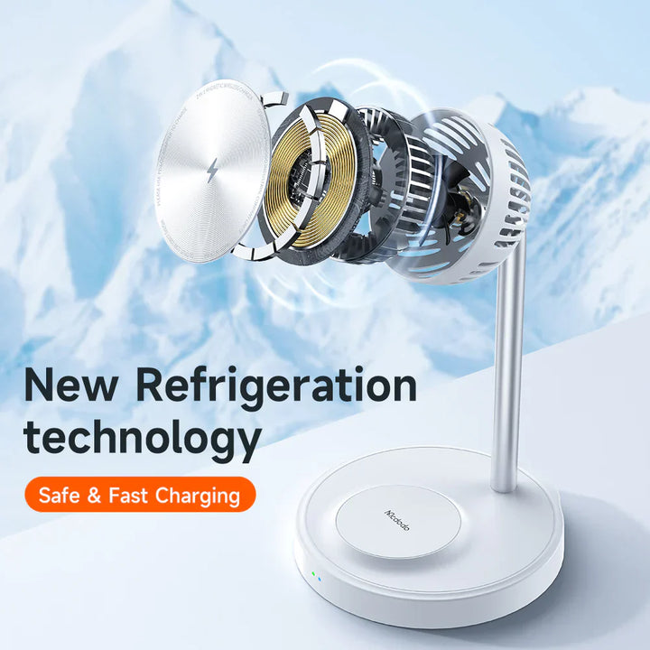 Mcdodo 2 in 1 Magnetic Wirless Charging Stand with Cooling Fan