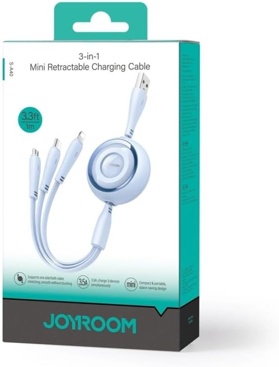 Joyroom 3- in-1 mini Retractable Charging Cable