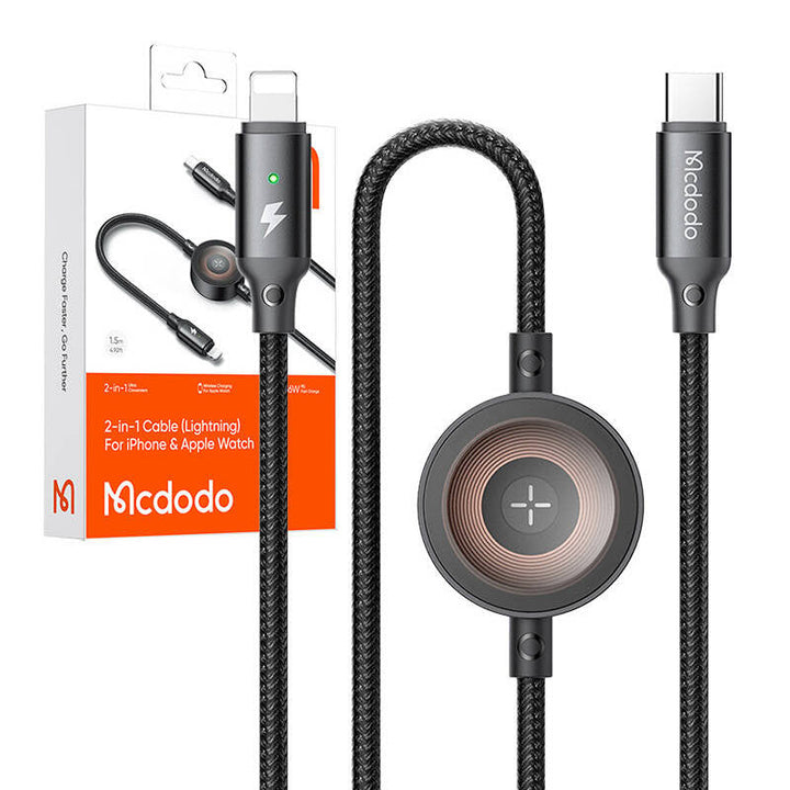 Mcdodo 2 in1 36W Usb-C to Lightning+ Wireless Charger for Apple Watch Cable