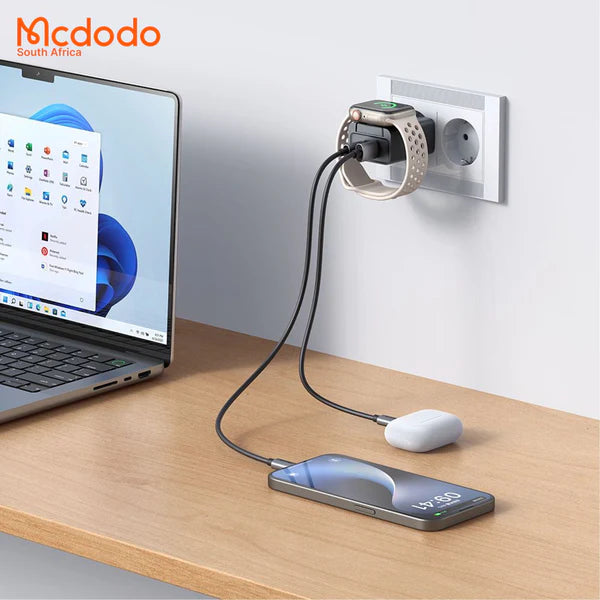Mcdodo 30W 2 in 1 Travel Charger With Built-in Apple Watch Charger