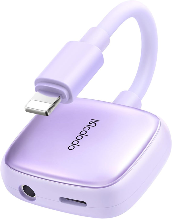 Mcdodo 2 in 1 Lightning to Lightning and Usb3.5 Audio Adapter
(Charging+ Music Play+Call Function)