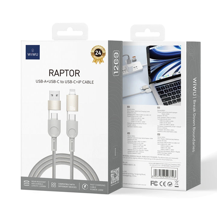 Wiwu Raptort 4-in-1 100W Charging Cable