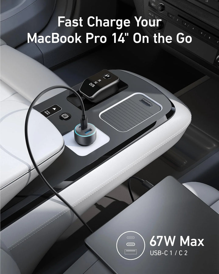 Anker Car Charger 67W (3 Ports) With Usb C Cable