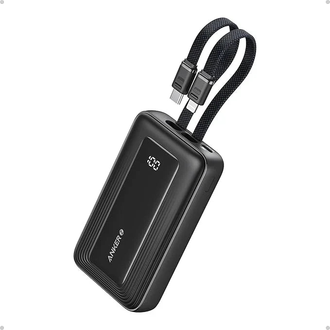 Anker Zolo PowerBank 10000Mah 30W With Built In Usb C & Lightning Cable