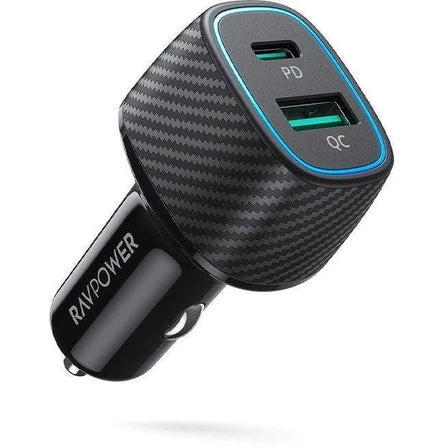RAVPower RP-VC009 60W Dual Port QC24W+PD36W Car Charger