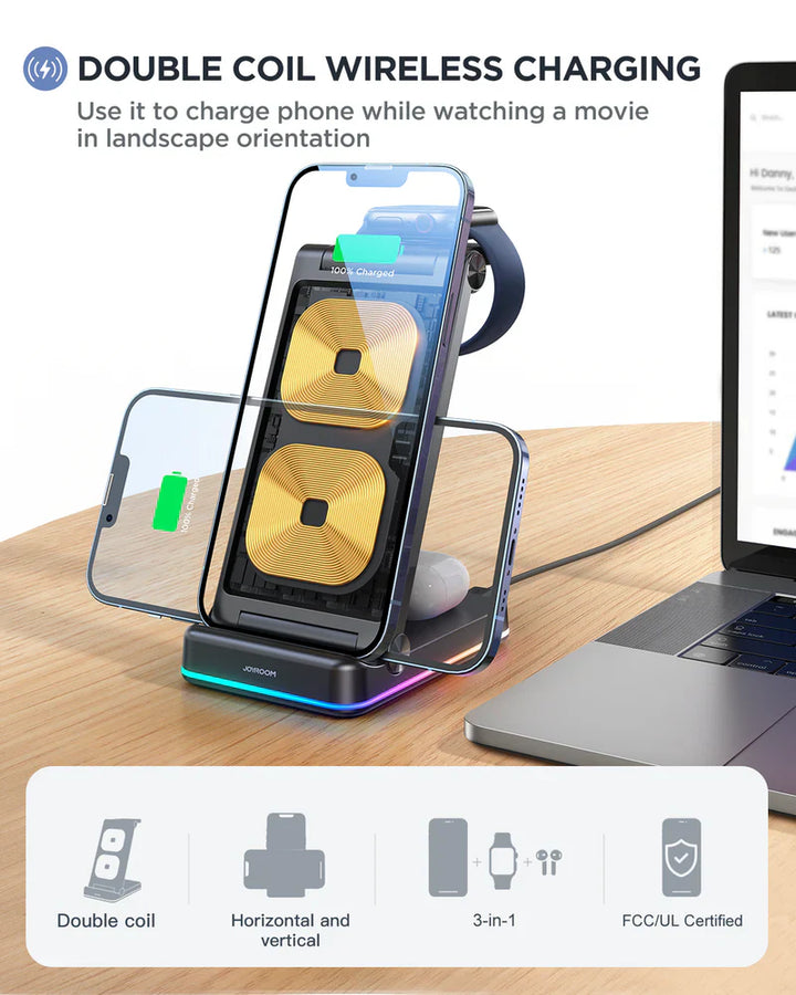 Joyroom 3-in-1
Foldable Wireless Charging Station