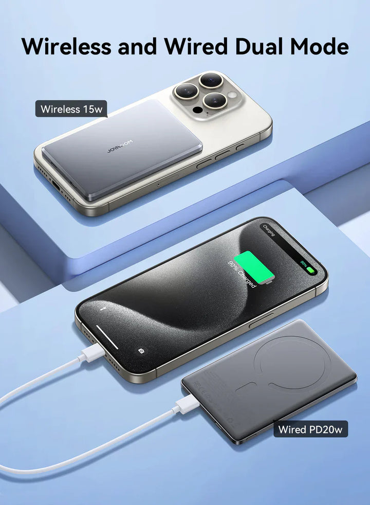 Joyroom Ultra-Slim Metal Magnetic Wireless Power Bank 5K