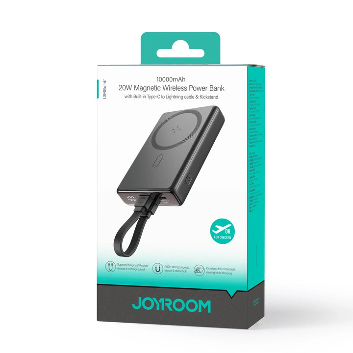 Joyroom Magnetic Wireless Power Bank with Built-in Cable & Kickstand 10K