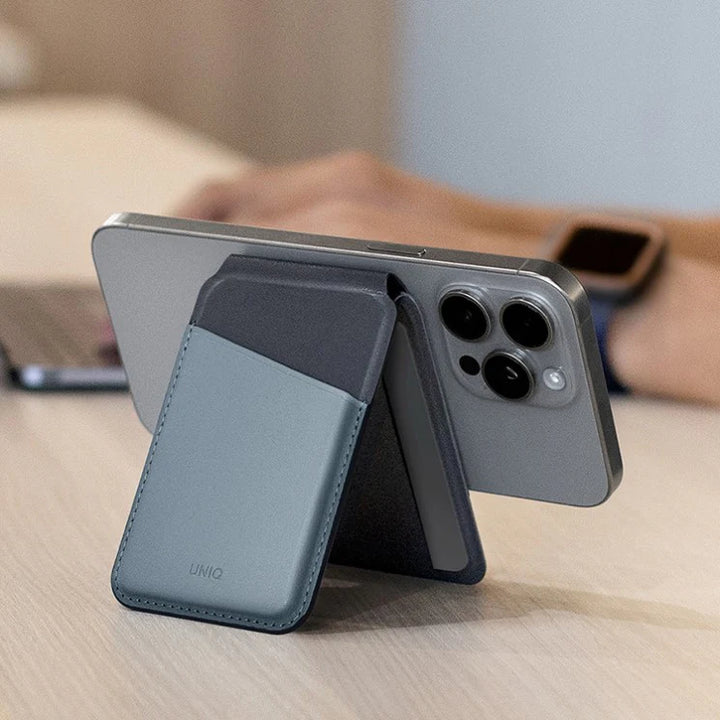 UNIQ LYDEN DS RFID-BLOCKING MAGNETIC CARD HOLDER WITH STAND