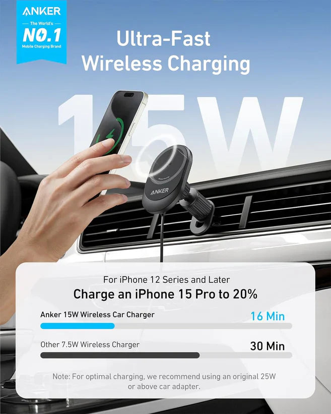Anker Mag Go Wireless Car Charger 15W