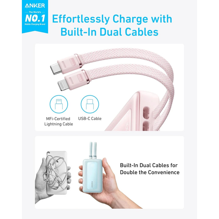 Anker Zolo PowerBank 20000Mah 30W With Built In Usb C & Lightning Cable