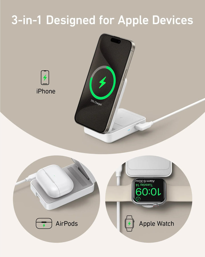 Anker Mag Go 3in1 Wireless Charger 15W