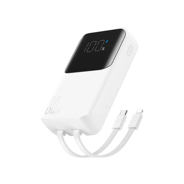 Joyroom Jr P B C 06 30 W Mini Power Bank With Dual Cables 10000 M Ah Black With Usb A To Type C 0 25 M Cable Black