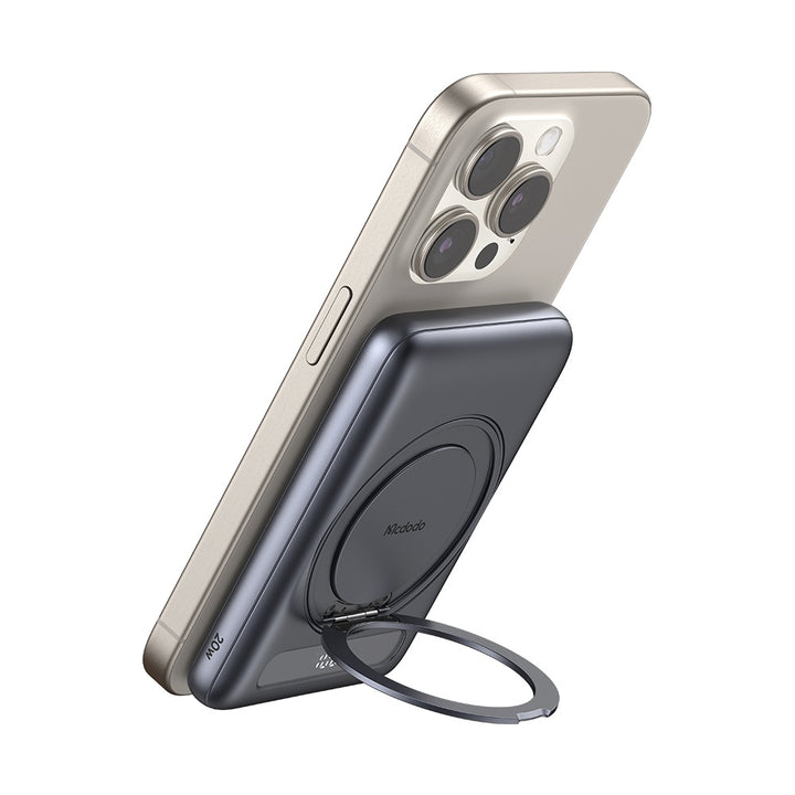 Mcdodo 20W Metal Magnetic Power Bank 5000Mah Built-In 360° Ring Stand