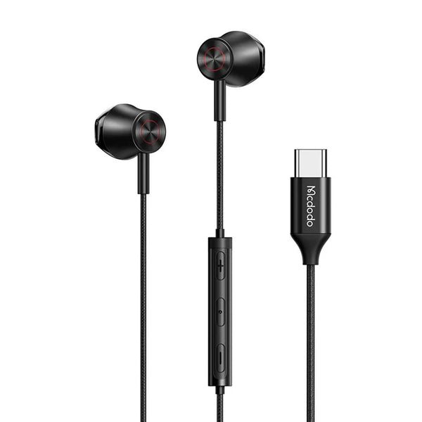 Mcdodo Type C Wired Earphone Flat Ear Version Black