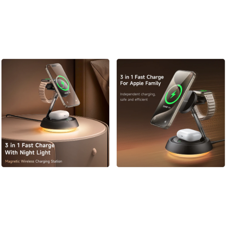 Mcdodo 3 in 1 Magnetic Wireless Charging Stand with Night Light