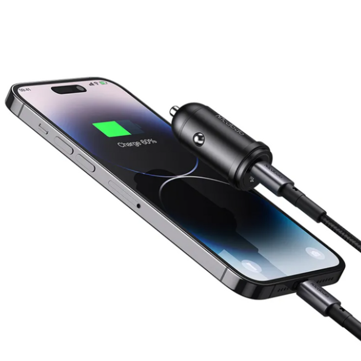 Mcdodo 30W Fast Car Charger + 36W C to L Cable For Apple Devices