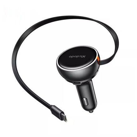 Mcdodo 80W Car Charger With Built-in Retractable Cable
