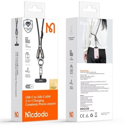 Mcdodo 2 in 1 Usb-C to Usb-C Charging Crossbody Phone Lanyard