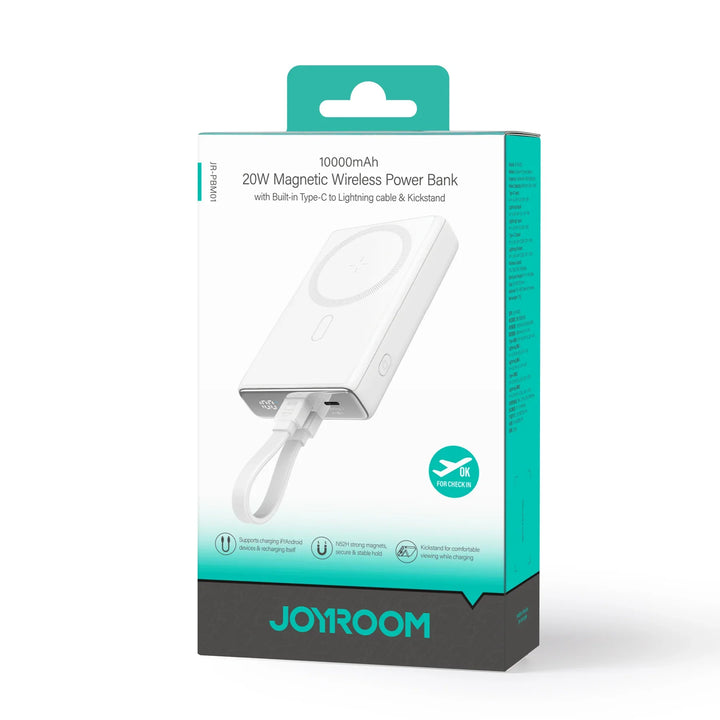Joyroom Magnetic Wireless Power Bank with Built-in Cable & Kickstand 10K