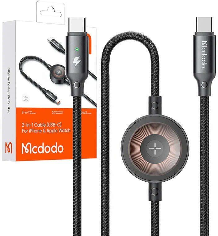 Mcdodo 2 in1 60W Usb-C to Usb-C+ Wireless Charger
for Apple Watch Cable