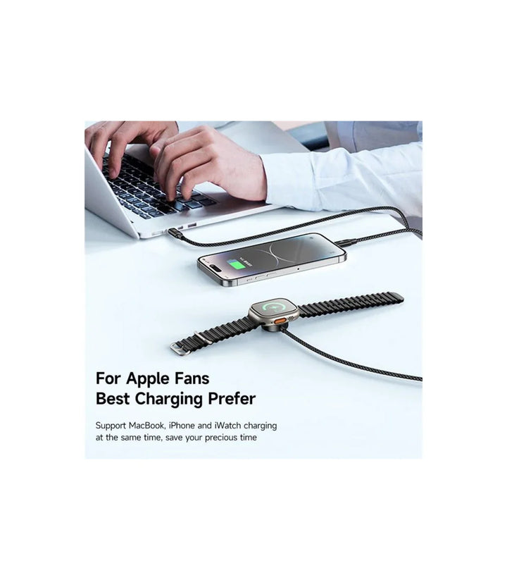 Mcdodo 3 in 1 Usb-C to Type-C and Lightning + Wireless Charger for Apple Watch