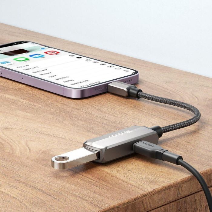 Mcdodo 2 in 1 OTG Usb3.0 to Lightning Convertor (OTG+ Lightning)