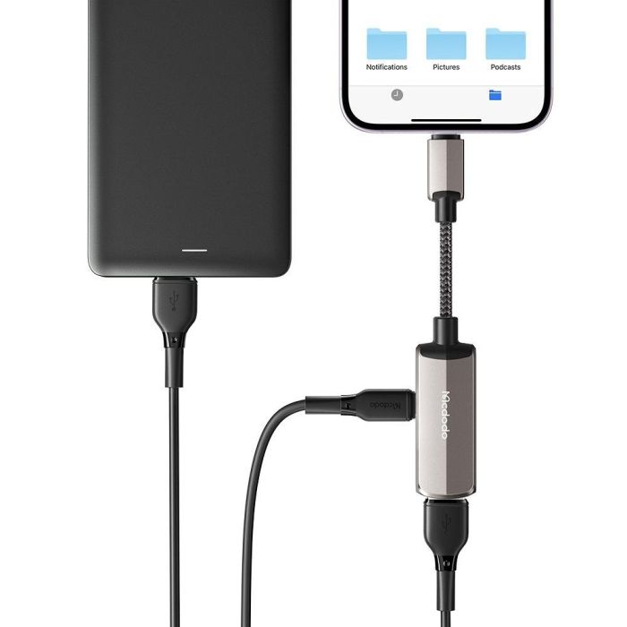 Mcdodo 2 in 1 OTG Usb3.0 to Lightning Convertor (OTG+ Lightning)