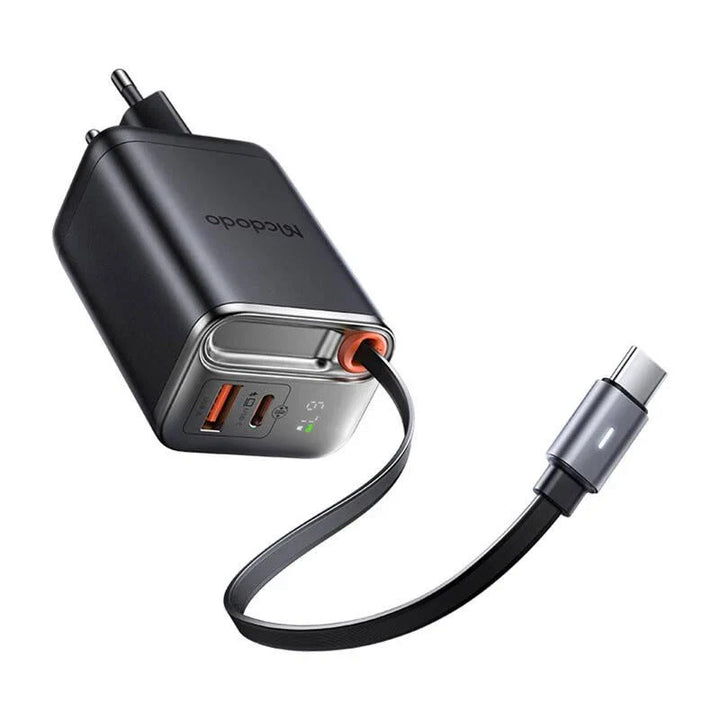 Mcdodo 67W GaN Charger With Built-in 65cm retractable Usb-C Cable