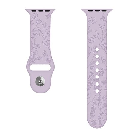 Flowers Carved Rubber Band for Apple Watch