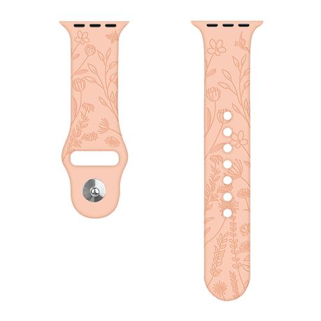 Flowers Carved Rubber Band for Apple Watch