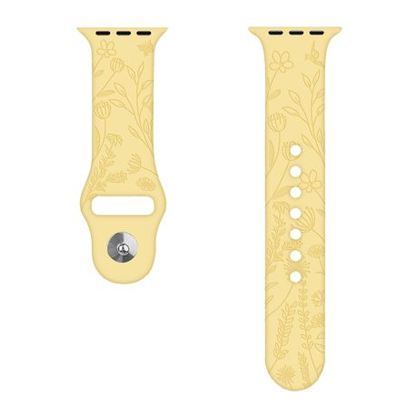 Flowers Carved Rubber Band for Apple Watch