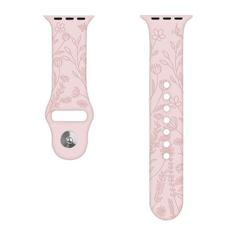 Flowers Carved Rubber Band for Apple Watch