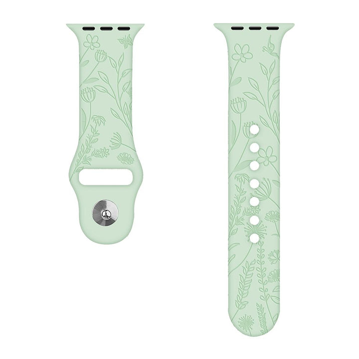Flowers Carved Rubber Band for Apple Watch