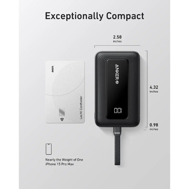 Anker Zolo PowerBank 10000Mah 30W With Built In Usb C Cable